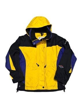 VINTAGE COLUMBIA Y2K Yellow Water Resistant Windbreaker Ski Jacket Womens Medium